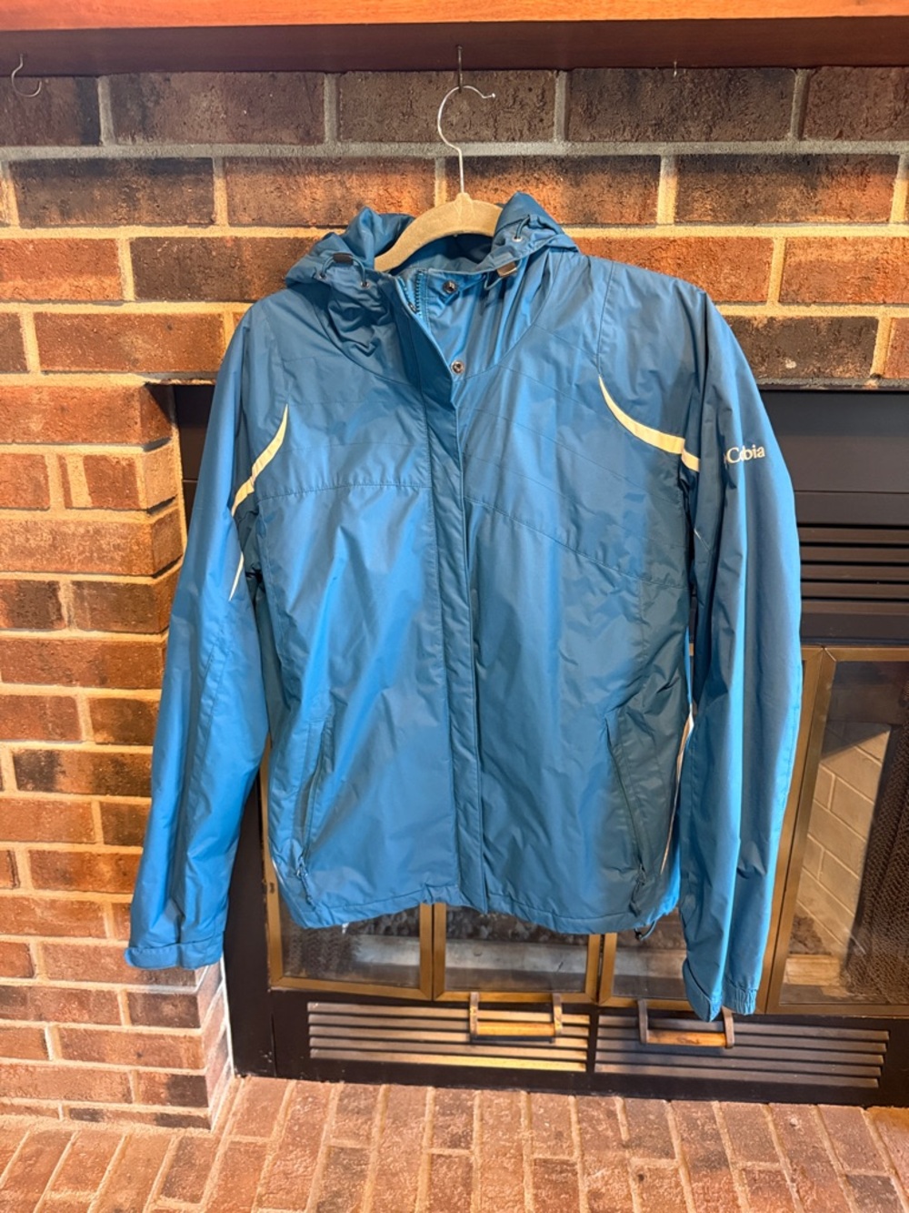 Columbia Teal Blue Hooded Jacket